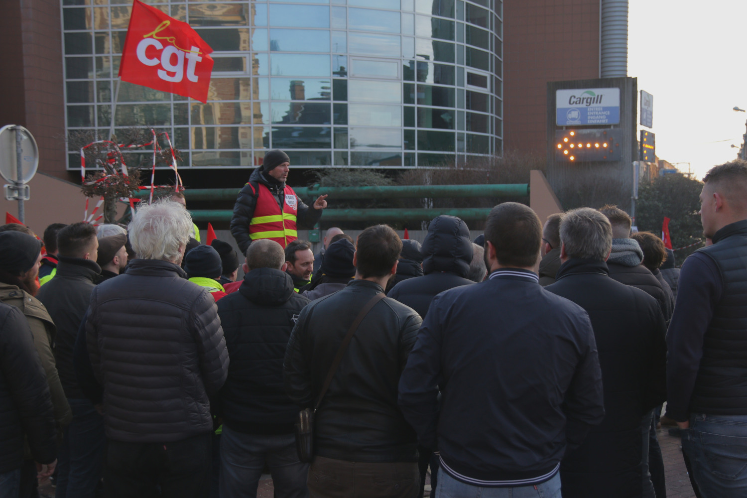 Jour de mobilisation en soutien à un camarade mis à pieds depuis 3 semaines (14 février 2020). Cargill5 14022020