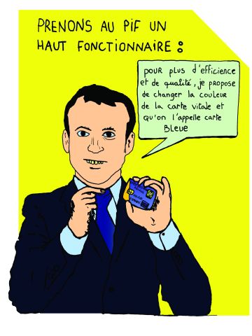 macron bleu jaune