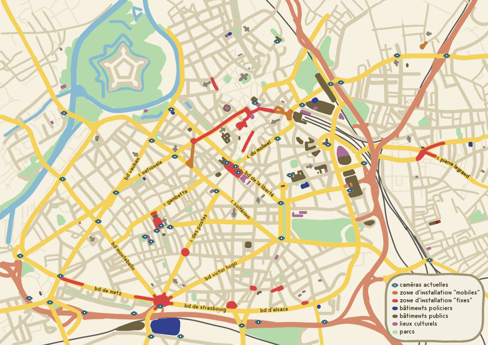 Carte Cameras Lille 2021